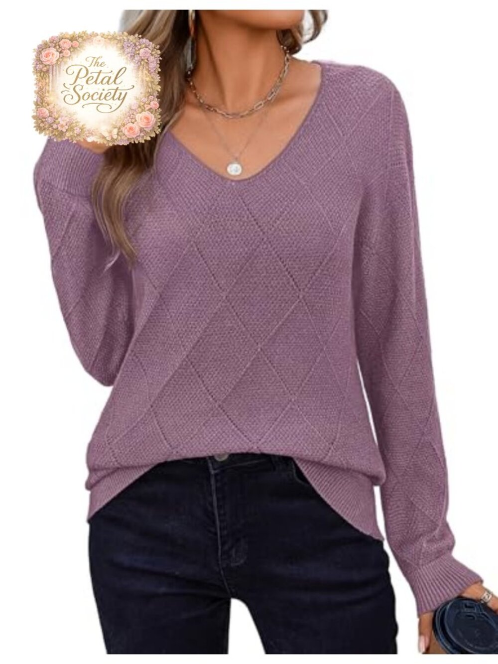 Zeagoo Womens Long Sleeve V Neck Knit Pullover Sweater Lightweight Crochet Top